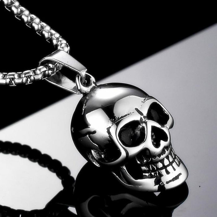 Gold-plated Skull Necklace Punk Jewelry