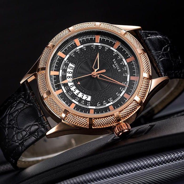 Fashion Casual Mens Watches Top Brand Luxury YAZOLE Waterproof Calendar Designer Business Watches
