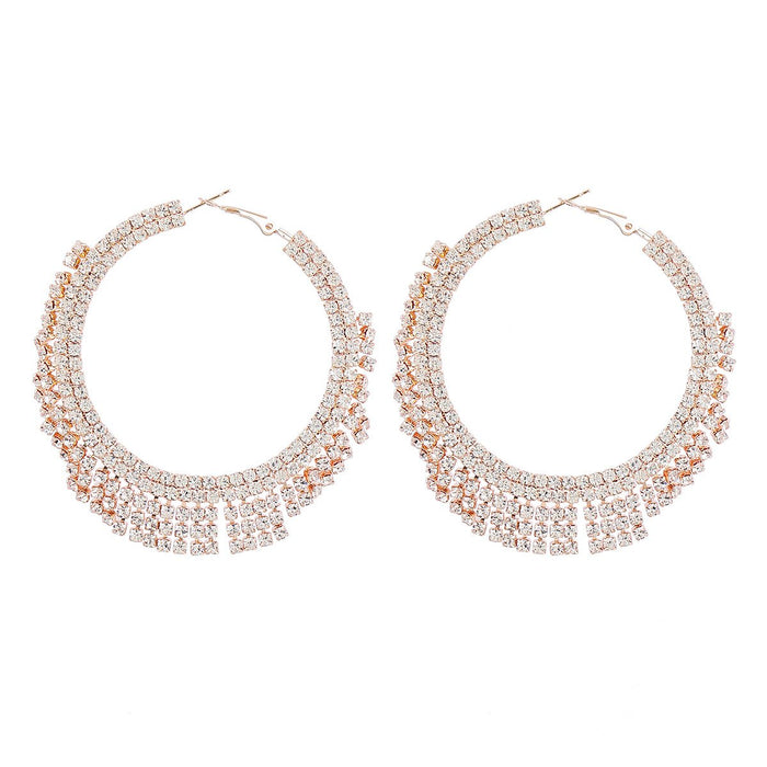 Exaggerated Round Claw Chain Geometric Fringe Earrings