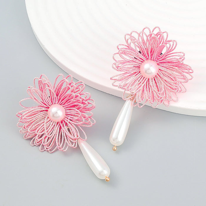 Fashion Multi-layer Hand Woven Flower Earrings