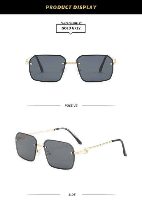 Square small frame Vintage Metal Sunglasses