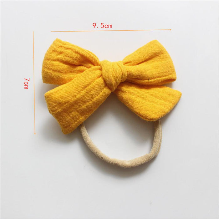 4 Baby Cotton Gauze Butterfly Hair Bands