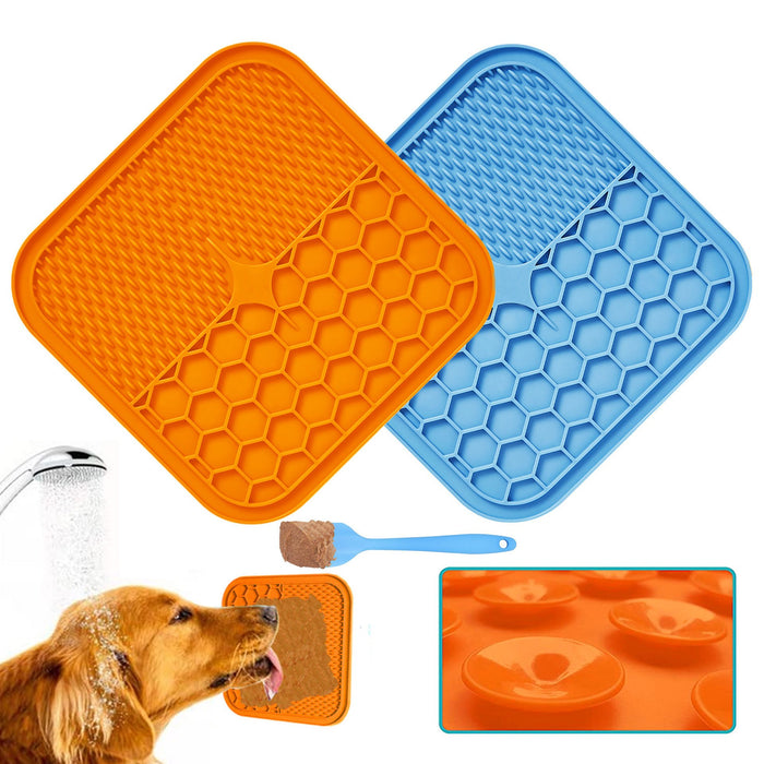 Dog Cat Slow Feeder Licking Pad Puppy Kitten Silicone Dispenser