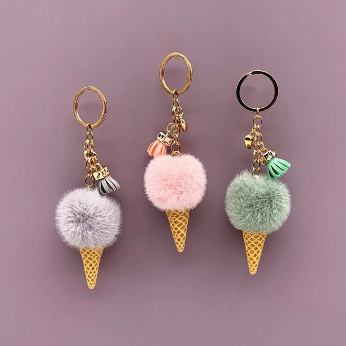 Ice Cream Plush Sweet  Keychain