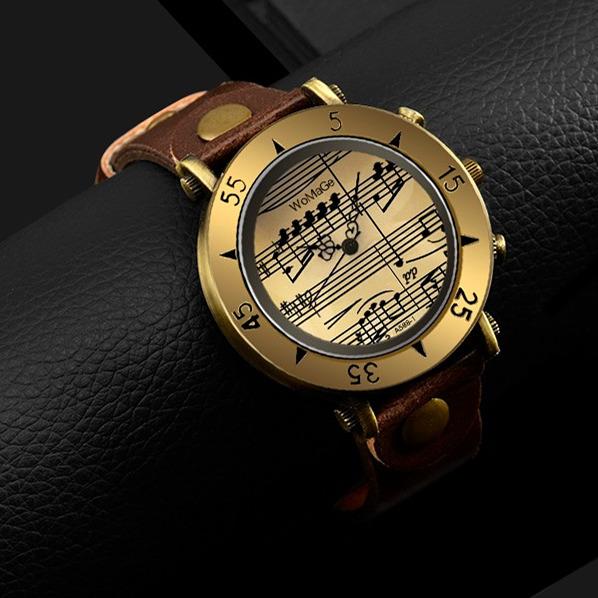 Music Style Fashion Women Leather Watches