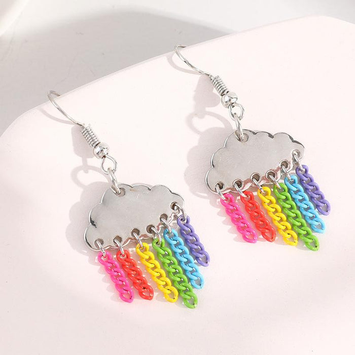 Simple Fashion Rainbow Tassel Women's Earrings