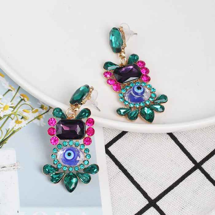 New Fashion Female Earrings and Eye Accessories Inlaid Rhinestone