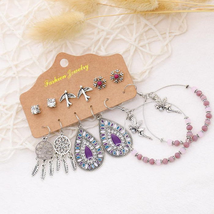 Dreamnet Heart Jewelry Set of 6 Pairs of Earrings