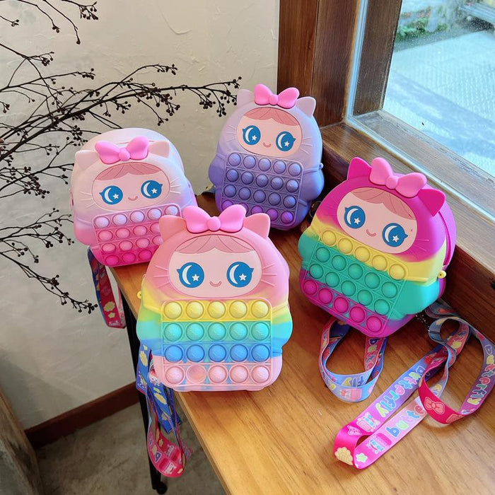 Backpack children's school bag shoulder silicone toys