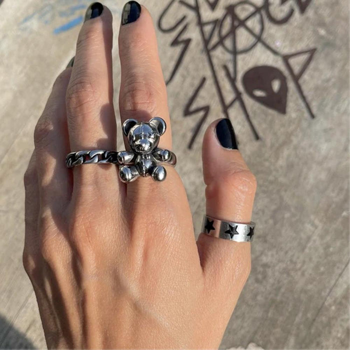 Gothic Punk Heart Grog Skull Rings