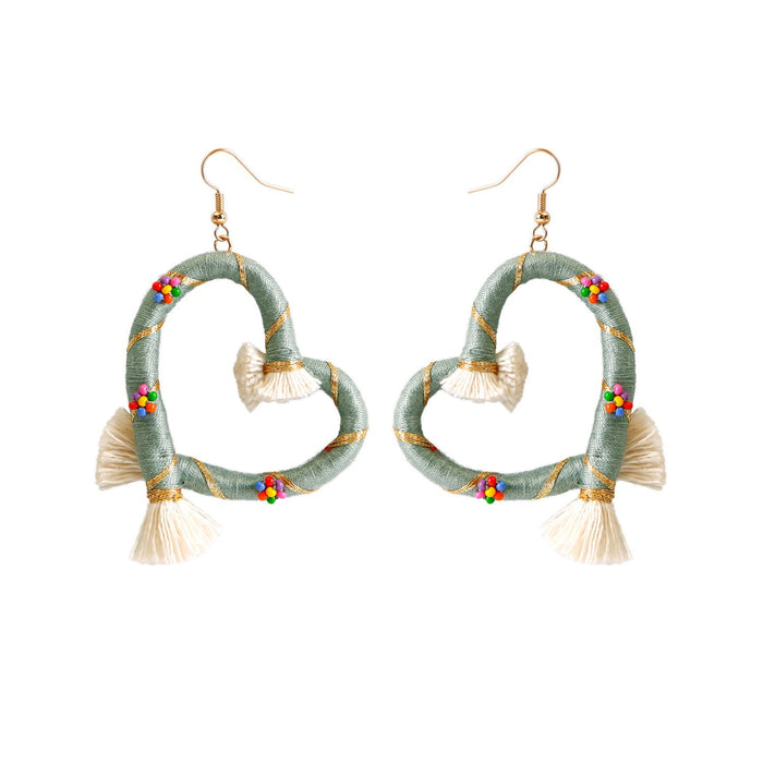 Hand Woven Earrings 2022 New Vintage Peach Heart Earrings