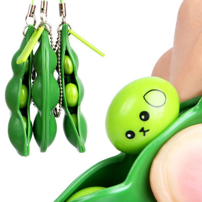 Pea Bean Keychain Decompression Squeeze Toy