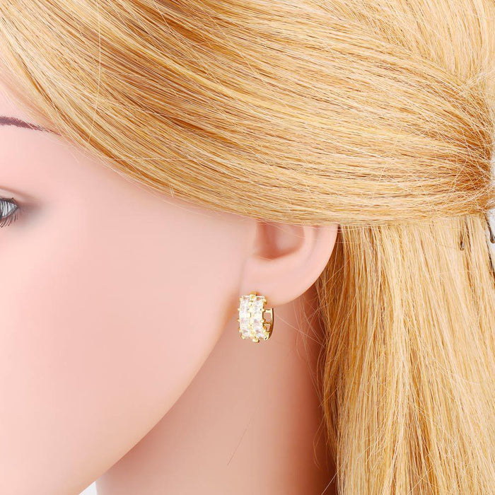 Light Luxury Zircon Geometric Earrings Personalized Earrings