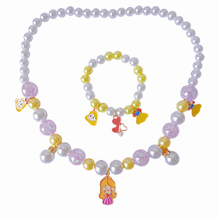 Children's Jewelry Princess Sweater Chain Necklace Bracelet Set