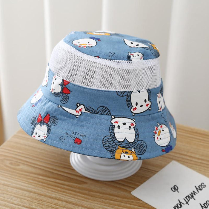 Summer Cartoon Print Children's Outdoor Mesh Hat