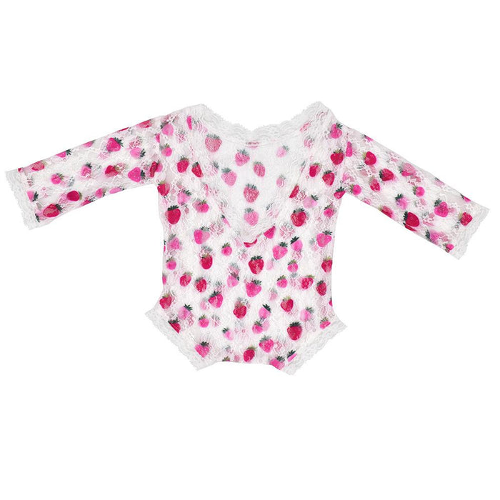 Lace Patting Flower Print Backless Triangle Lace Dress