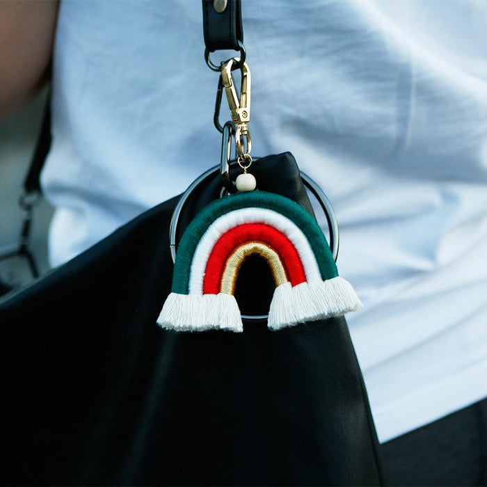 Hand Woven Fashion Tassel Rainbow Key Chain Pendant