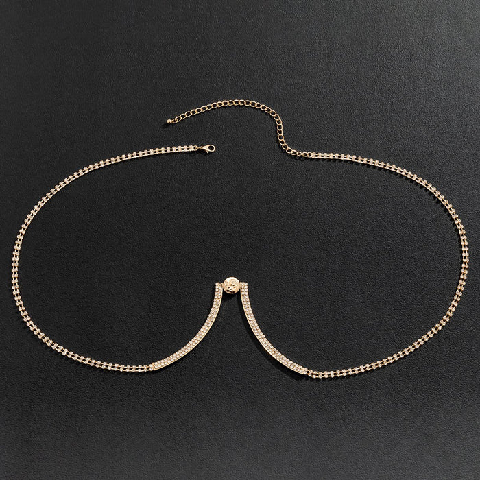 Geometric U-shaped Full Drill Sexy Chest Chain