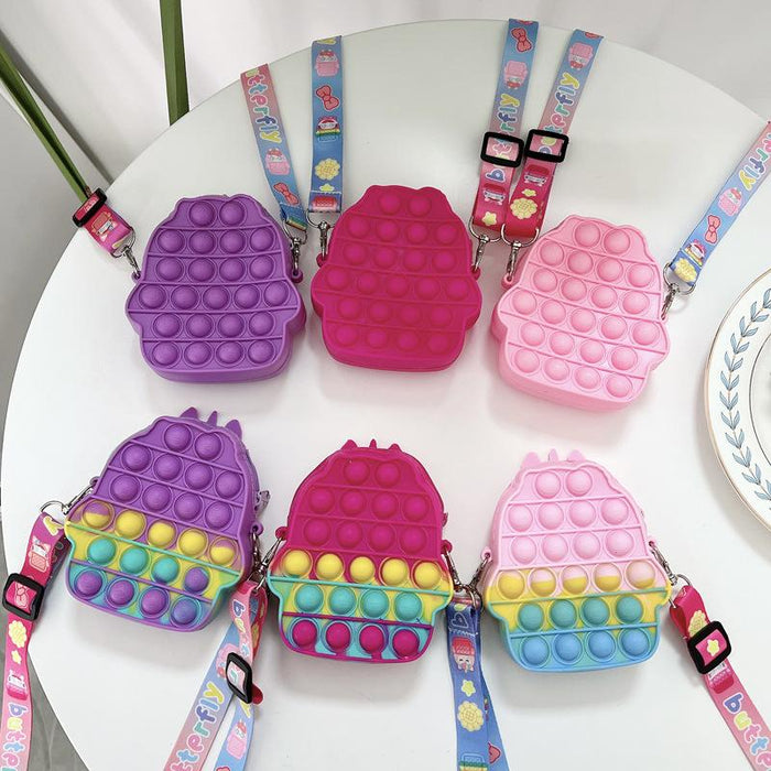 Rainbow Cloud Coin Purse Toy Silicone Diagonal Span