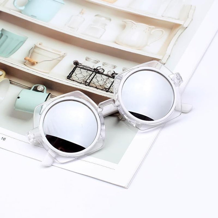 Children's Sunglasses New transparent frame reflective color