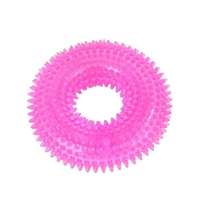 Dog TPR Chew Toy Ring Teeth Cleaning Sound Toy