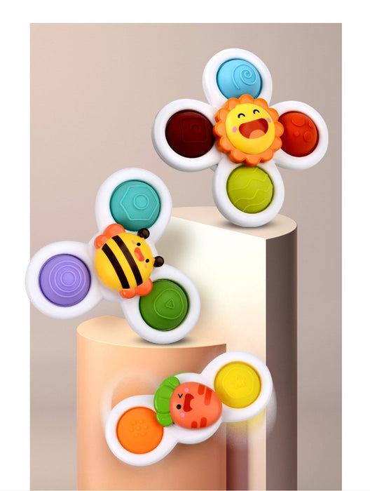 3 Piece Boy Kids Bath Suction Cup Spinning Toys