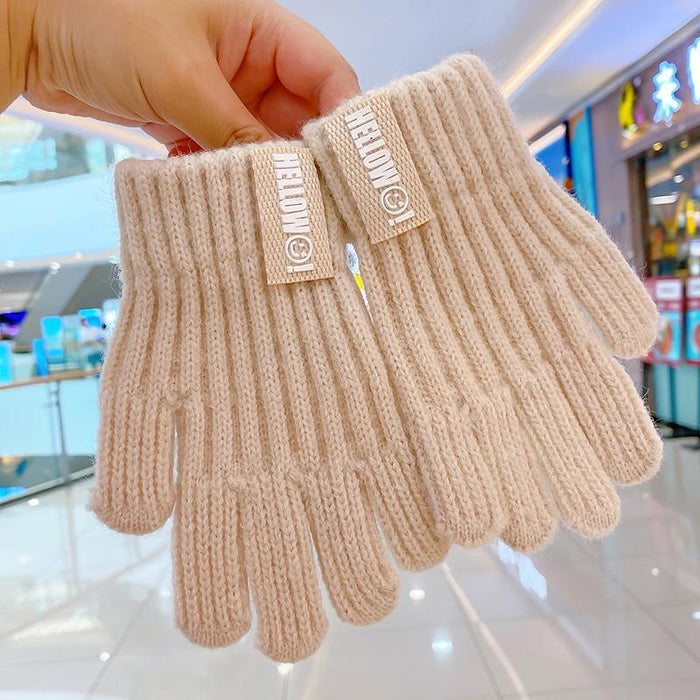 Winter Baby Sweet Cartoon Knitted Yarn Keep Warm Gloves