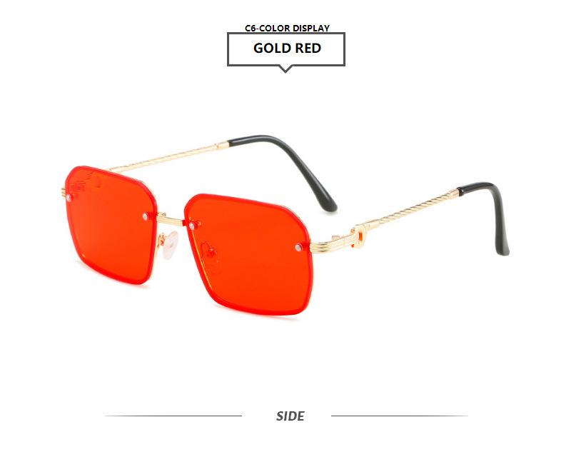 Square small frame Vintage Metal Sunglasses
