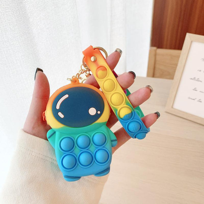 Small Keychain Coin Purse Spaceman Bear Fingertip Toy