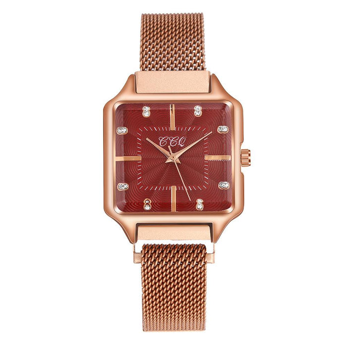 New Stainless Steel Women Wristwatch Quartz Fashion Casual Clock LLZ20787