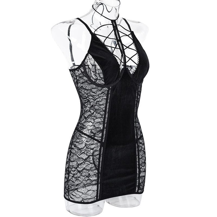 Summer Sexy Hollow Nightdress Women Slim Chemise