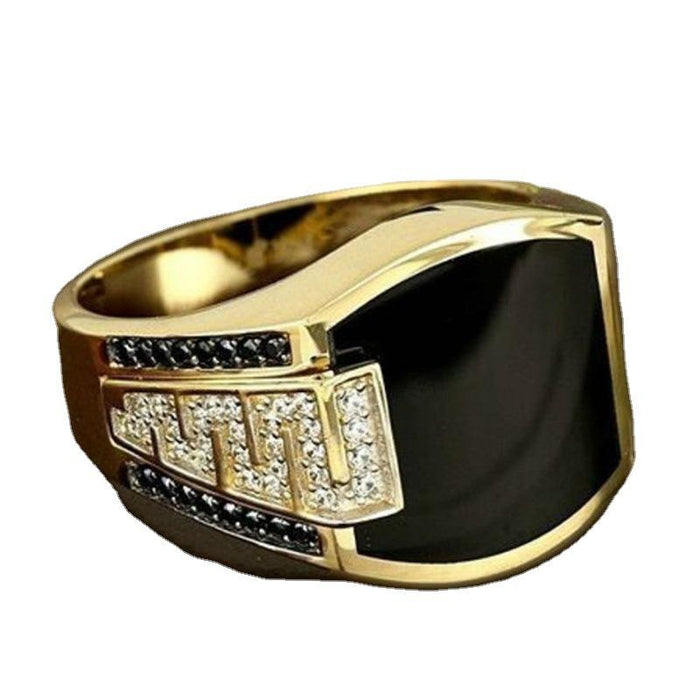 Personalized Hip Hop Black Men's Ring