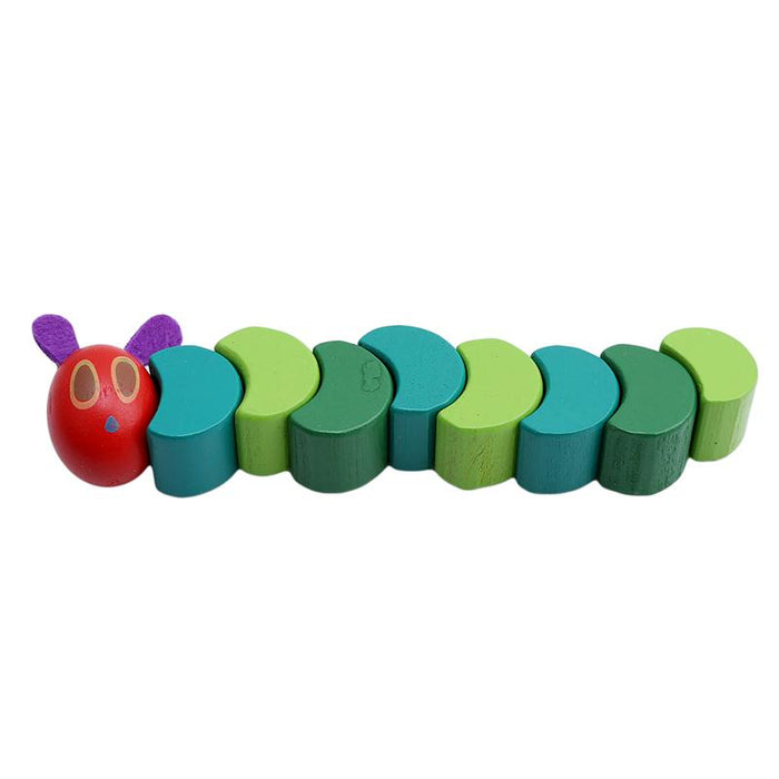 Wooden blocks children's flexible building blocks caterpillar toy