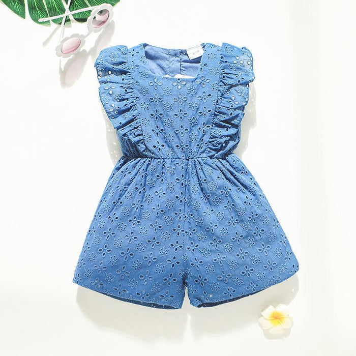 Baby Girls Summer Lace Sleeveless Jumpsuit
