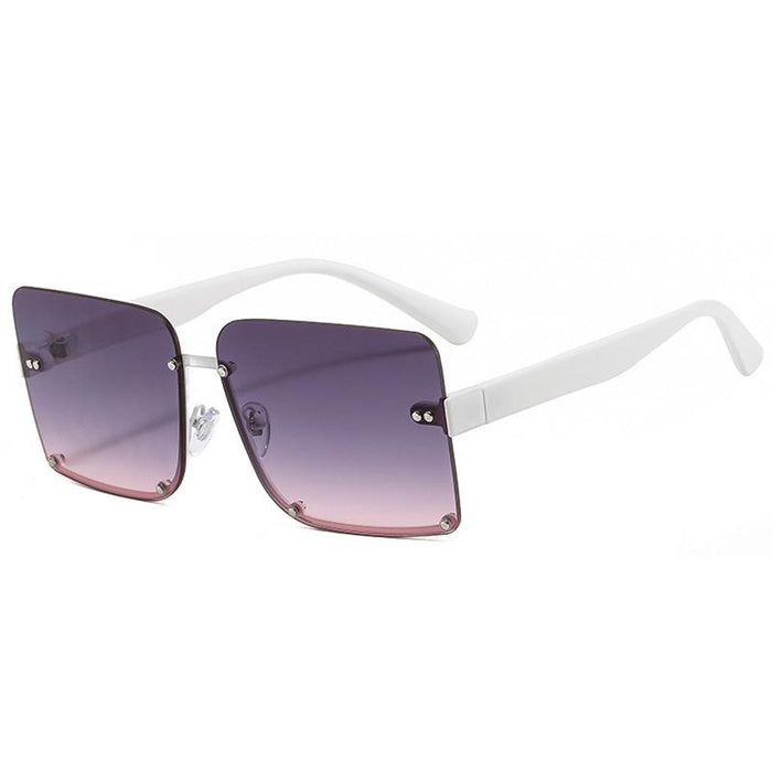 Half frame square Sunglasses Retro