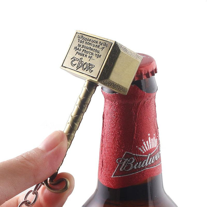 Creative Thor Hammer Bottle Opener Key Chain Metal Pendant