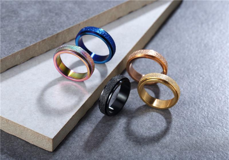 Fashion Simple Double-layer Rotating Titanium Steel Ring