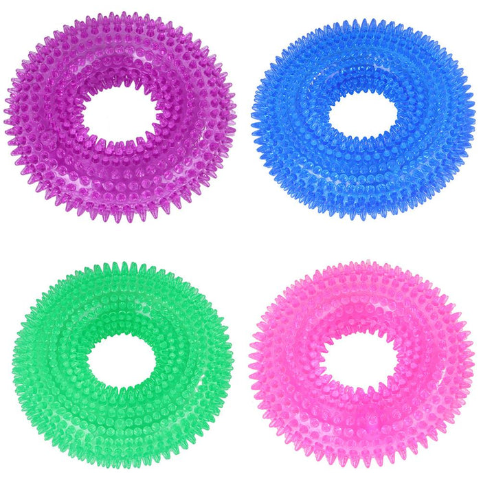 Dog TPR Chew Toy Ring Teeth Cleaning Sound Toy