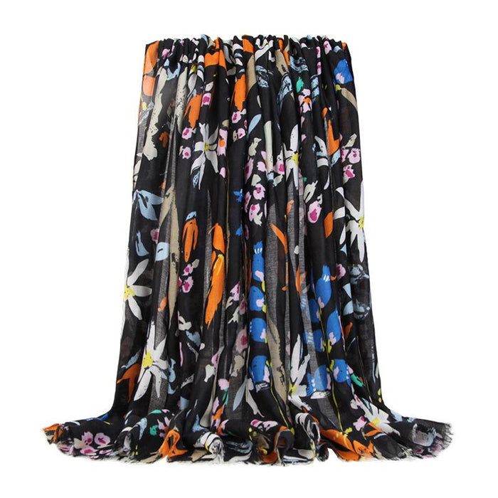 Women's Satin Printing Scarf Shawl