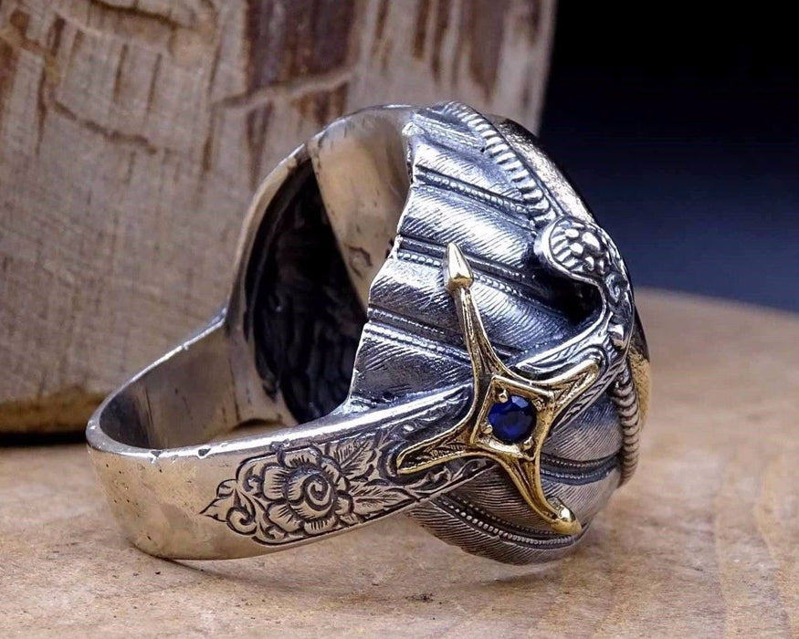 Vintage Two-color Star Moon Men's Ring