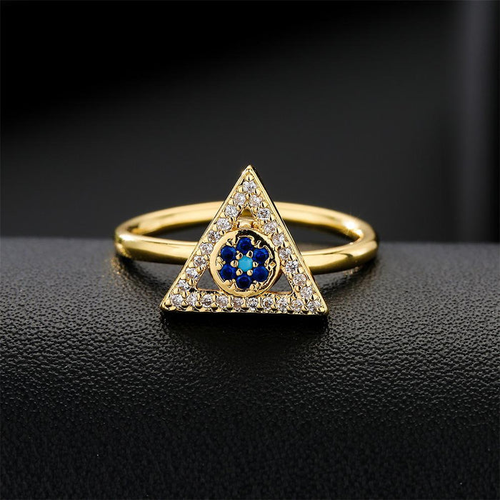 New Statement Rotatable Triangle Shaped Open Ring