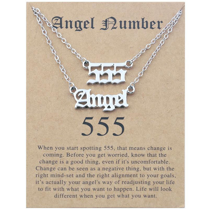 Angel Number Set Card Necklace