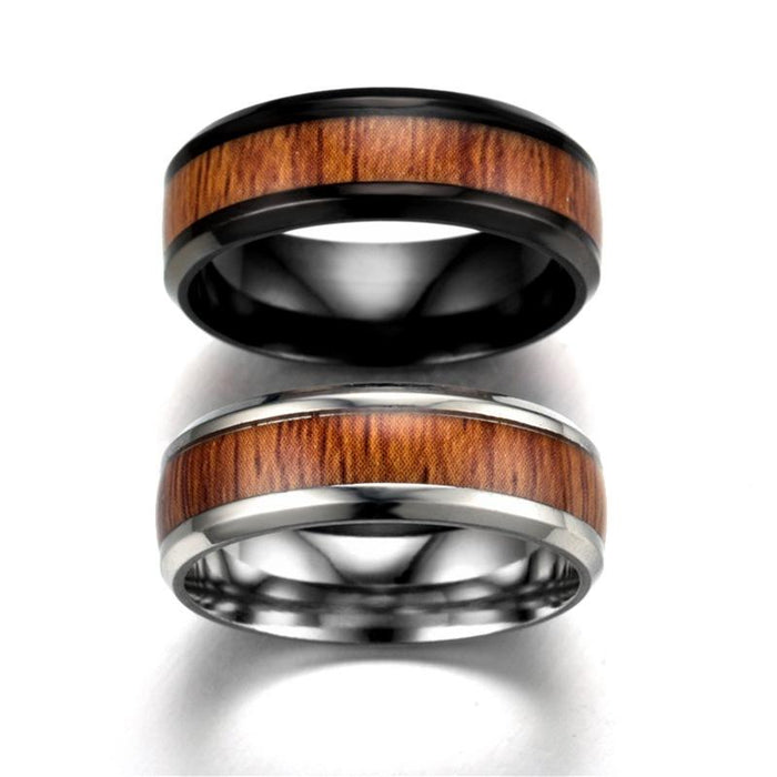 Stainless Steel Wood Grain Ring