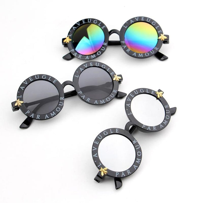 Children's Sunglasses letter round frame glasses