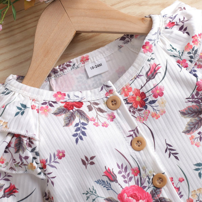 Pit stripe solid color small fly sleeve stitched cardigan girl's dress