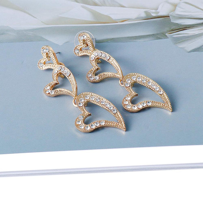 New Simple Temperament Fashion Women's Earring Accessories Inlaid Rhinestone