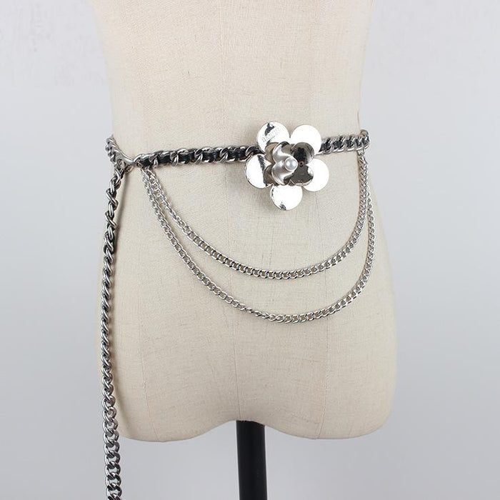 Women's Metal Flower Summer Decoration Waist Chain