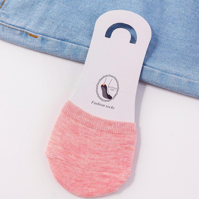 Summer New Women's High Heels Boat Socks Thin Mesh Invisible Socks