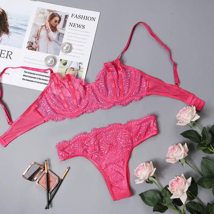 Women Fashion Lace Stitching Underwear Sexy Lingerie Set