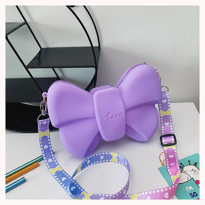 Children Silicone Coin Purse Cute Bow Girl Shoulder Bag